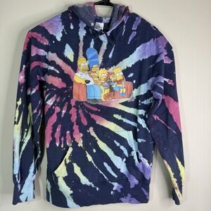 The Simpsons Sweatshirt Hoodie‎ Tie Dye Baggy Size Medium 90's